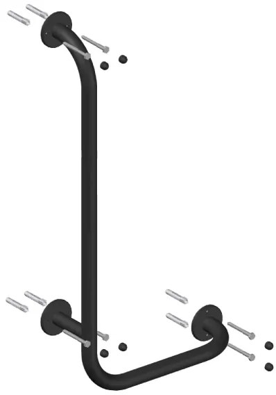 Uchwyt łazienkowy kątowy prawy chrom