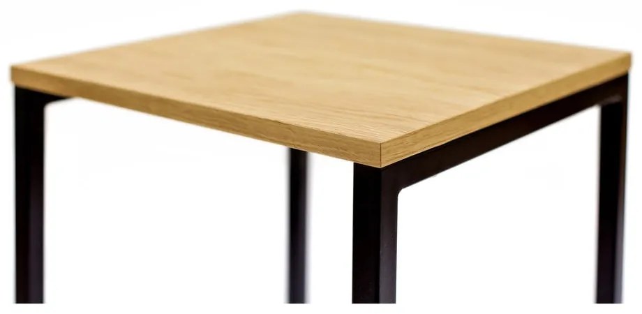 Czarny/w naturalnym kolorze stołek w dekorze dębu Frame – Woodman