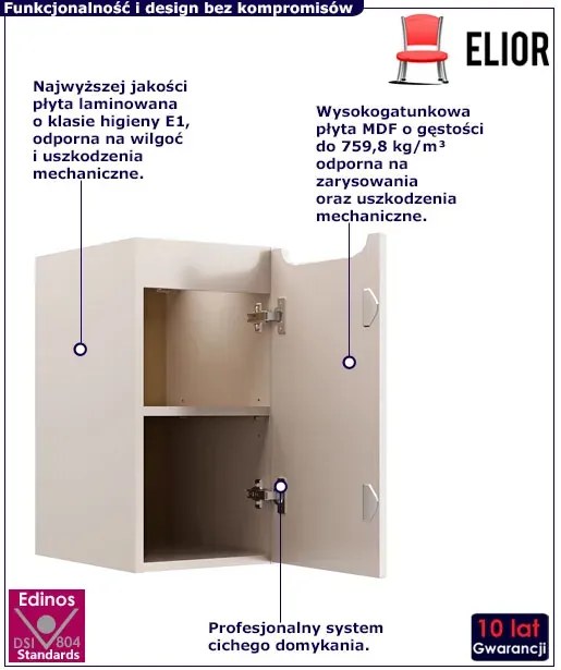 Wisząca szafka łazienkowa w kolorze kaszmirowym - Dafo 8X