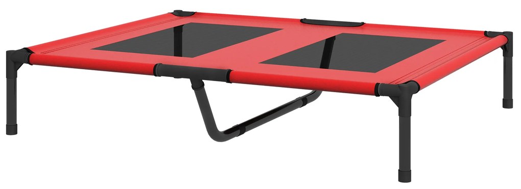 PawHut Legowisko dla Psów, Leżak dla Psa, Solidny, Podniesiony & Wodoodporny, do 50 kg, 92x76x18cm, Czerwony