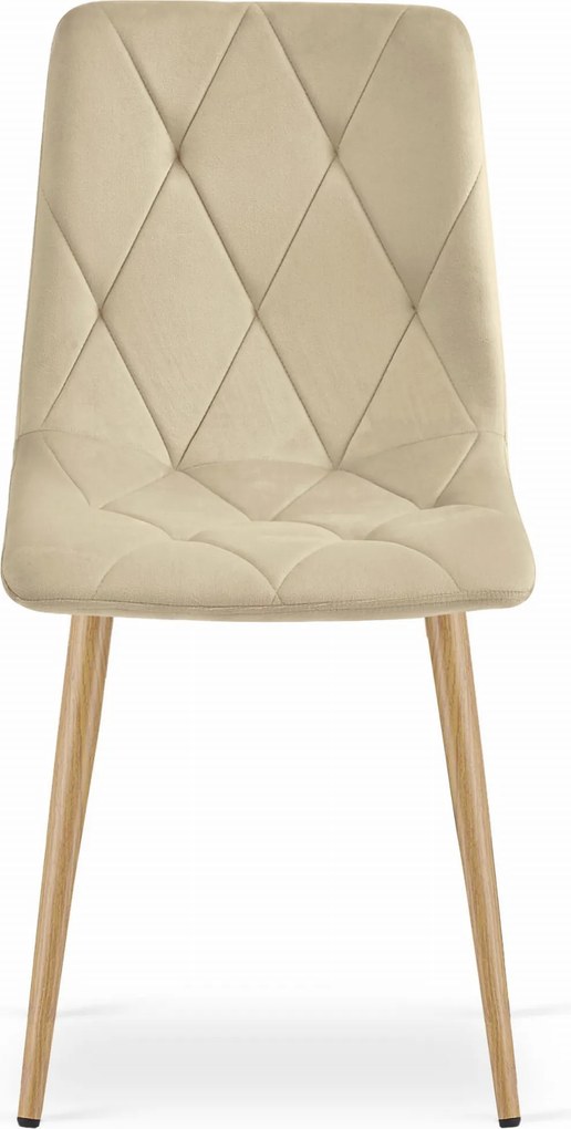 Jasnobeżowe krzesło do kuchni LIBRA aksamitne