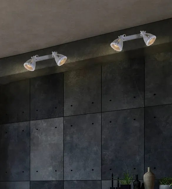 Szara lampa sufitowa dwa reflektory na listwie - V095-Oleander