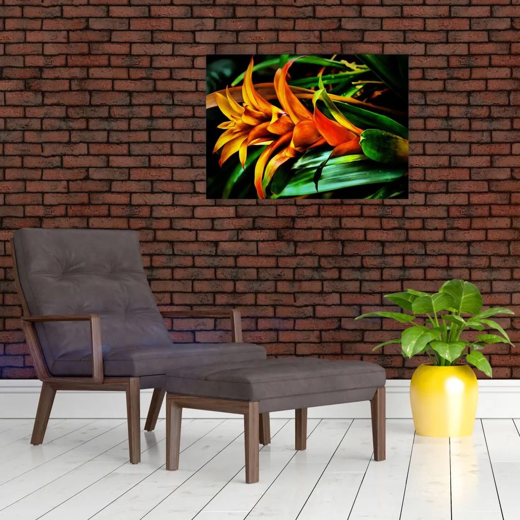 Obraz pomarańczowego kwiatu (70x50 cm)