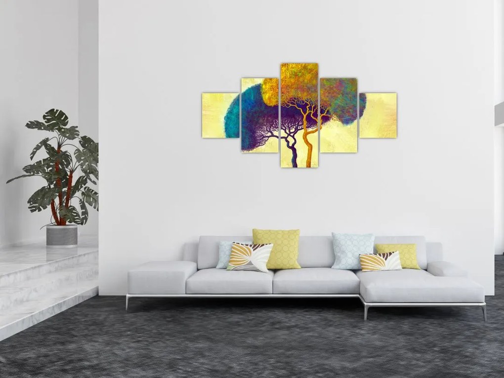 Obraz - Drzewa na wzgórzu (125x70 cm)