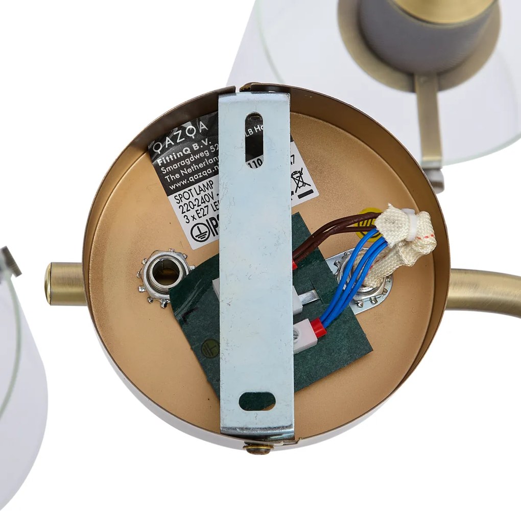 Designerski reflektor sufitowy brązowy z przezroczystym szkłem okrągły 3-punktowy - Domo