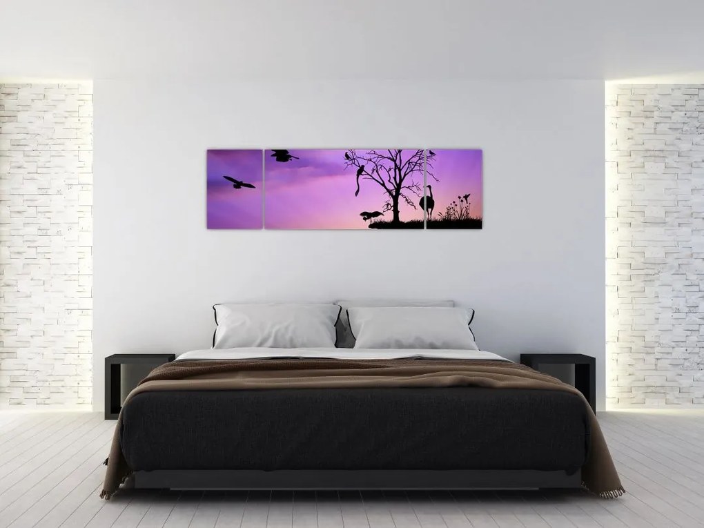 Obraz - Sylwetki zwierząt (170x50 cm)