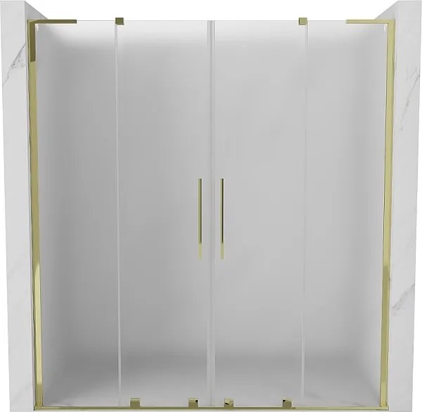 Mexen Velar L Duo drzwi prysznicowe rozsuwane 180 cm, szron, złote - 871-180-003-32-50