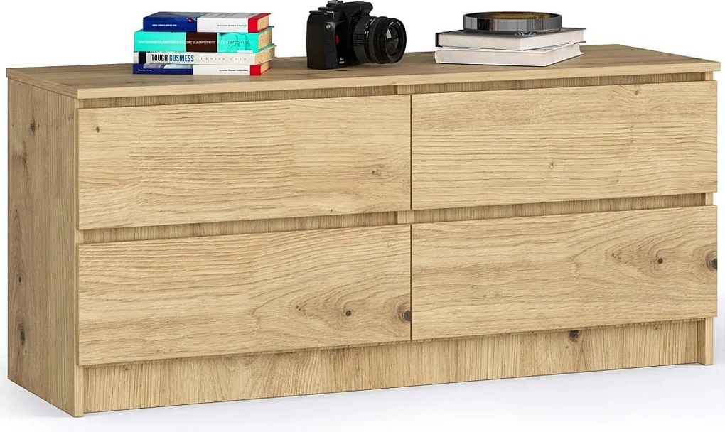 Komoda AKORD K120 Dąb Artisan 120 cm 4 szuflady kolor Dąb Artisan mat 120x40x55 cm