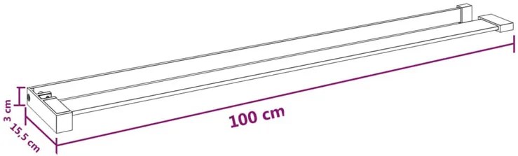 Srebrna półka na kabinę prysznicową 100 cm - Asla 4X