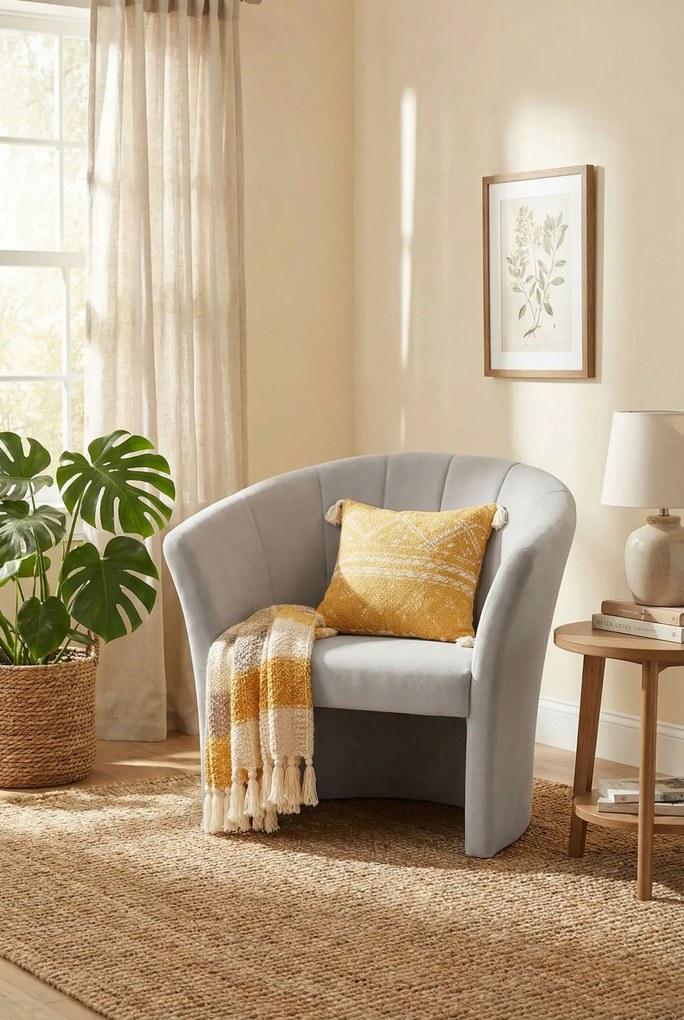 Szary nowoczesny fotel kubełkowy W0-F83