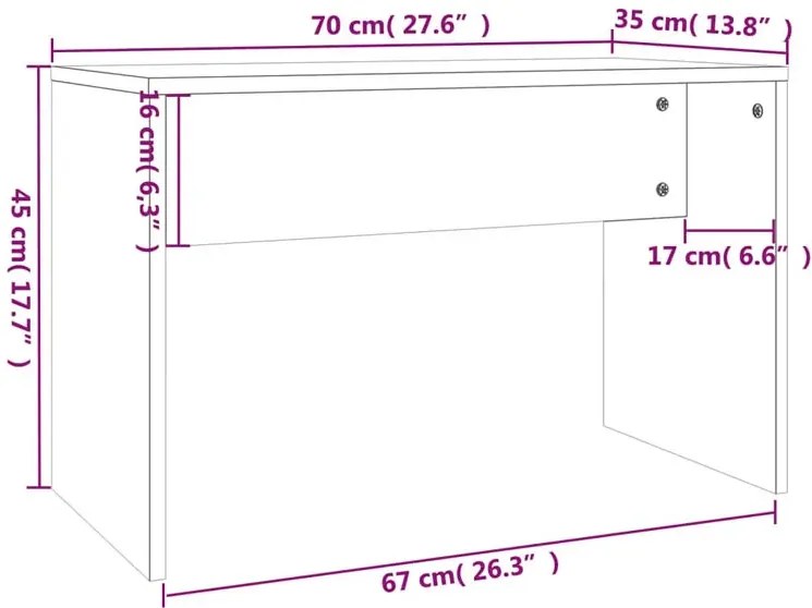 Komplet toaletka z lustrem i stołkiem szary dąb sonoma R1-D60