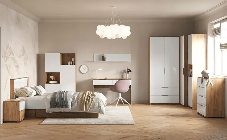 Nowoczesne łóżko z szufladami i podświetleniem LED - Azarox 4X