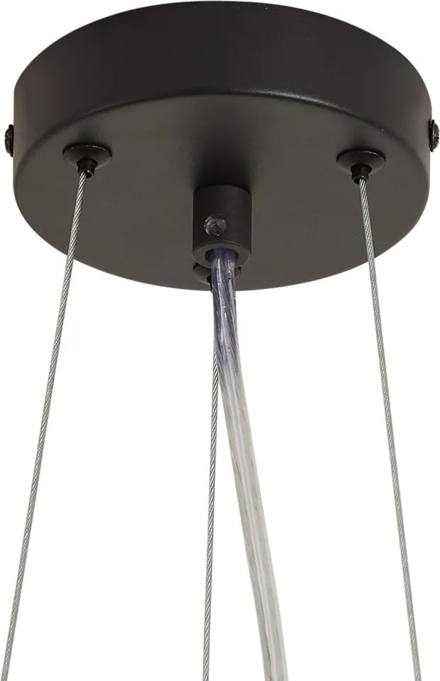 Lampa wisząca Japandi czarna z beżowymi kwiatami i białym szkłem - Flower Power