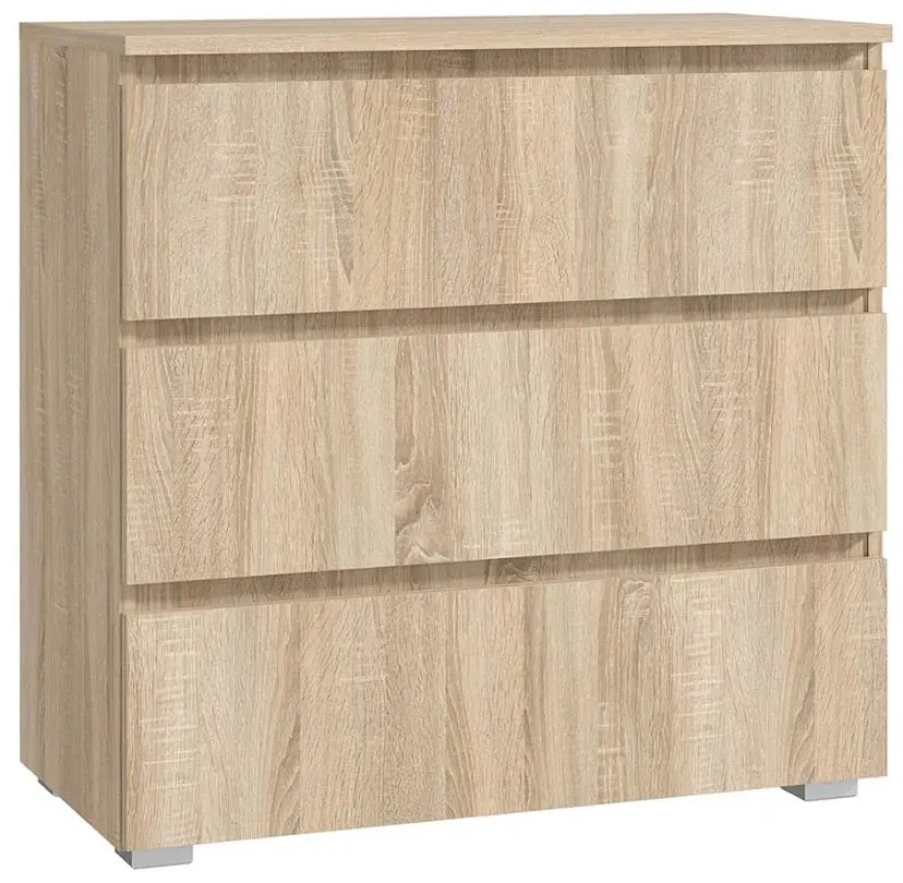 Komoda z 3 szufladami dąb sonoma 80 cm - Elsinor 3X