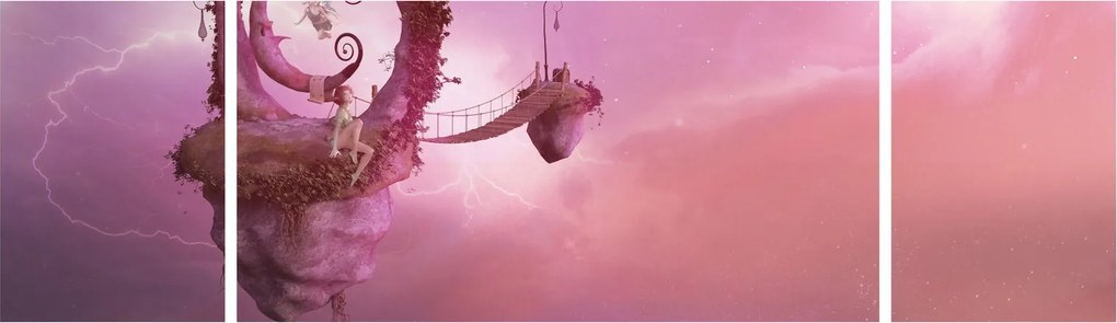 Obraz - Wróżka na pływającej wyspie (170x50 cm)