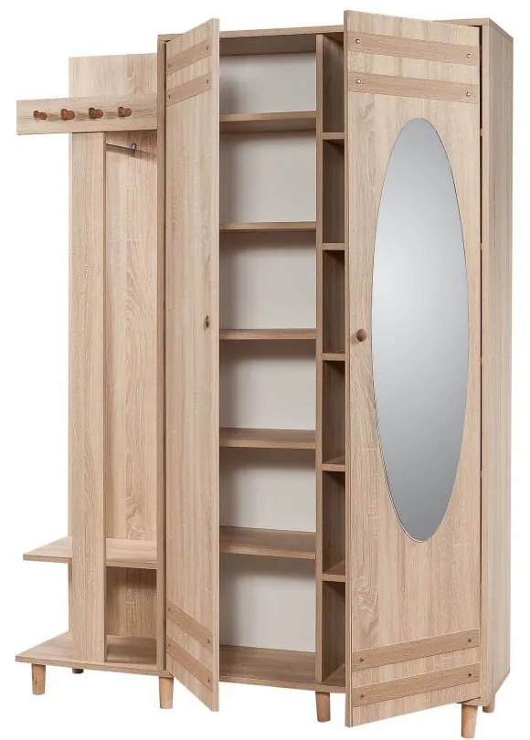 Zestaw do przedpokoju w dekorze dębu Garmanto – Kalune Design