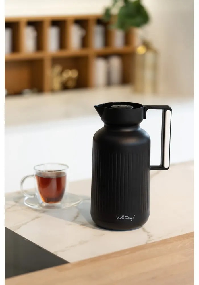 Termos w kolorze matowej czerni 1 l Lungo – Vialli Design