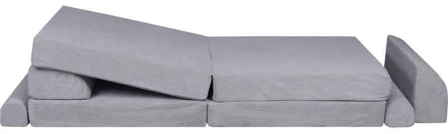 Slimcord sztruksowa sofa dziecięca, szara - meowbaby®
