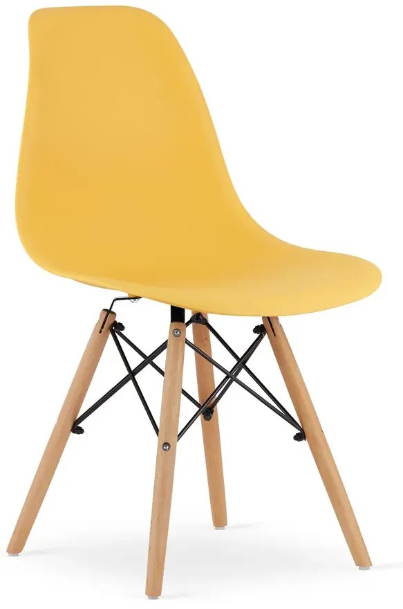 Krzesło musztardowe w stylu skandynawskim F3-E86