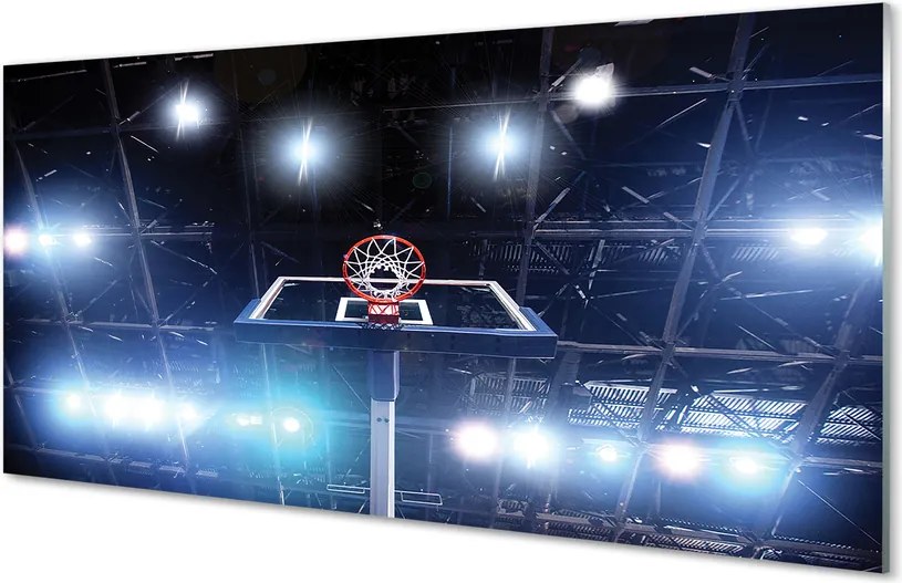 Szklany Panel Kosz w Blasku Reflektorów