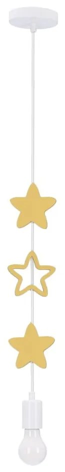 Żółto-biała lampa dziecięca z metalowym kloszem Single – Candellux Lighting