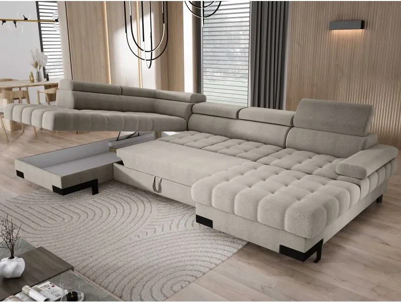 Narożnik SELVA XL Lewostronny z funkcją spania i pojemnikiem AUSTIN 02 WERSAL