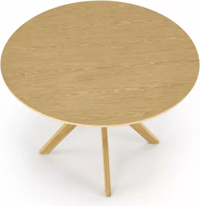 Okrągły stół Nikolas z forniru dębowego 120 cm w kolorze dąb naturalny