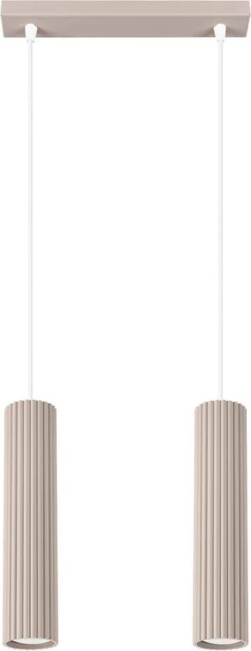 Szarobrązowa metalowa lampa wisząca Gleam – Sollux