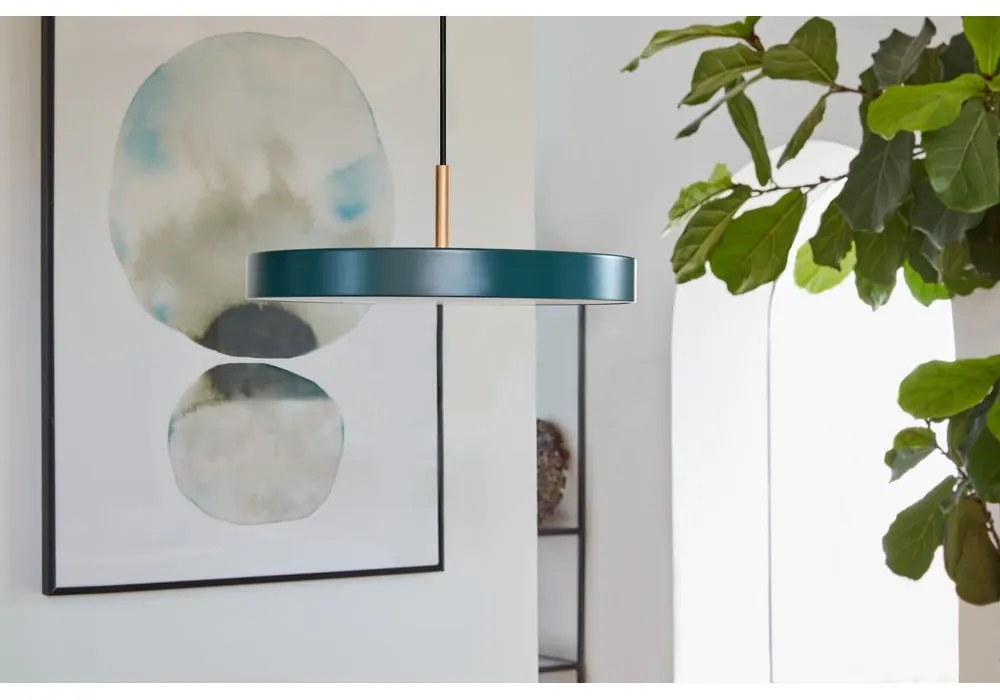 Ciemnozielona lampa wisząca LED z metalowym kloszem ø 31 cm Asteria Mini – UMAGE