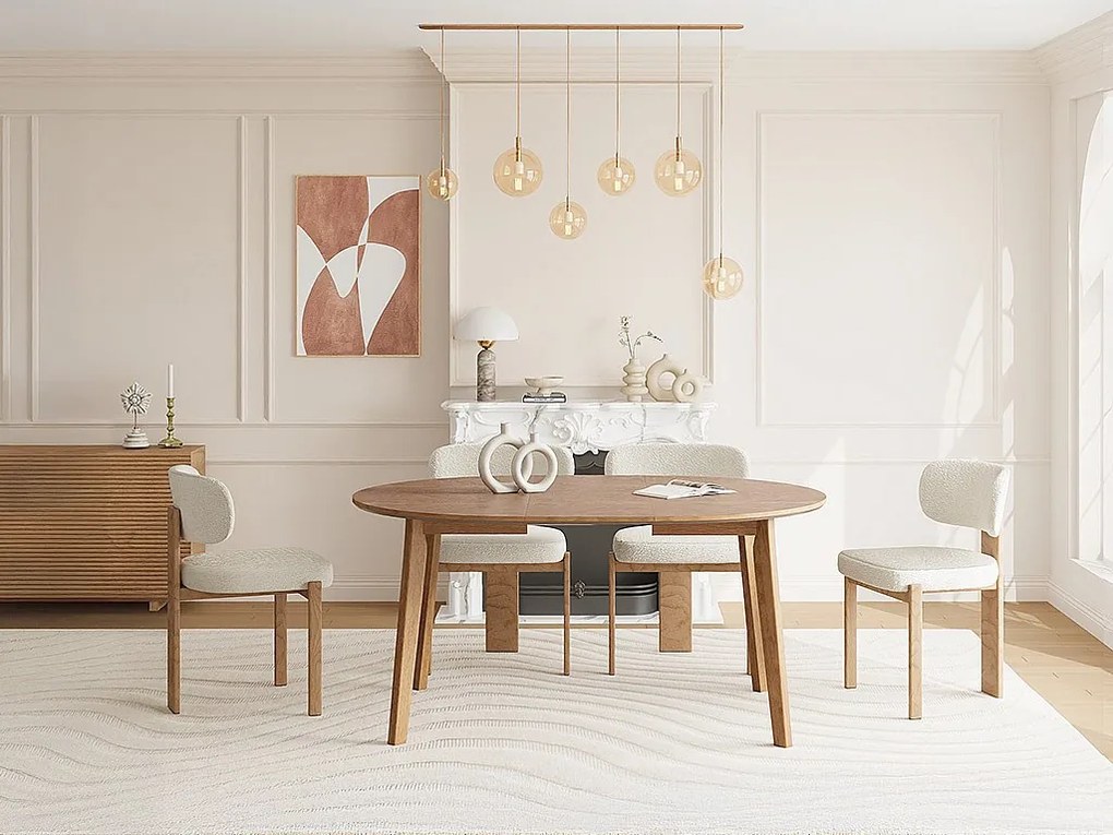 Stół do jadalni, rozkładany, dla 4-8 osób, fornir dębowy - Naturalny - MARIZEL