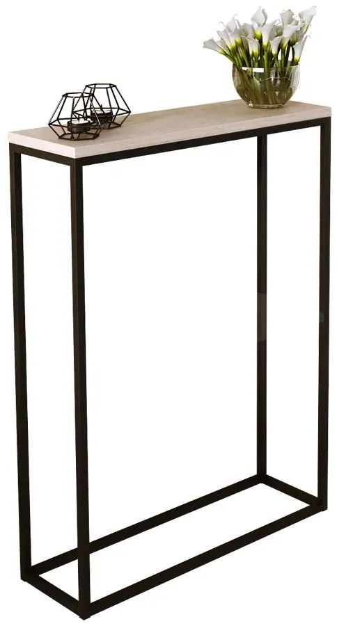 Konsola z metalowym stelażem czarny + dąb sonoma T7-T11