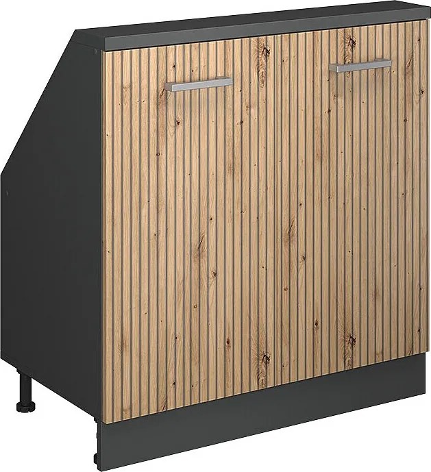 Szafka kuchenna na dach skośny dąb rzemieślniczy 80x46x81.6 r-line