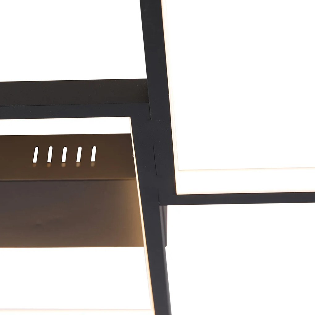 Lampa sufitowa czarna w komplecie z LED 3-stopniowy ściemniacz 5-świateł - LejoDesignerski Oswietlenie wewnetrzne