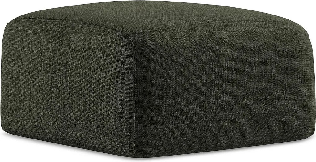 Pufa - z tkaniny strukturalnej - oliwkowy - LEILA