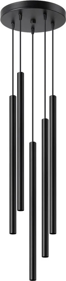 Czarna metalowa lampa wisząca ø 25 cm Fideus – Sollux