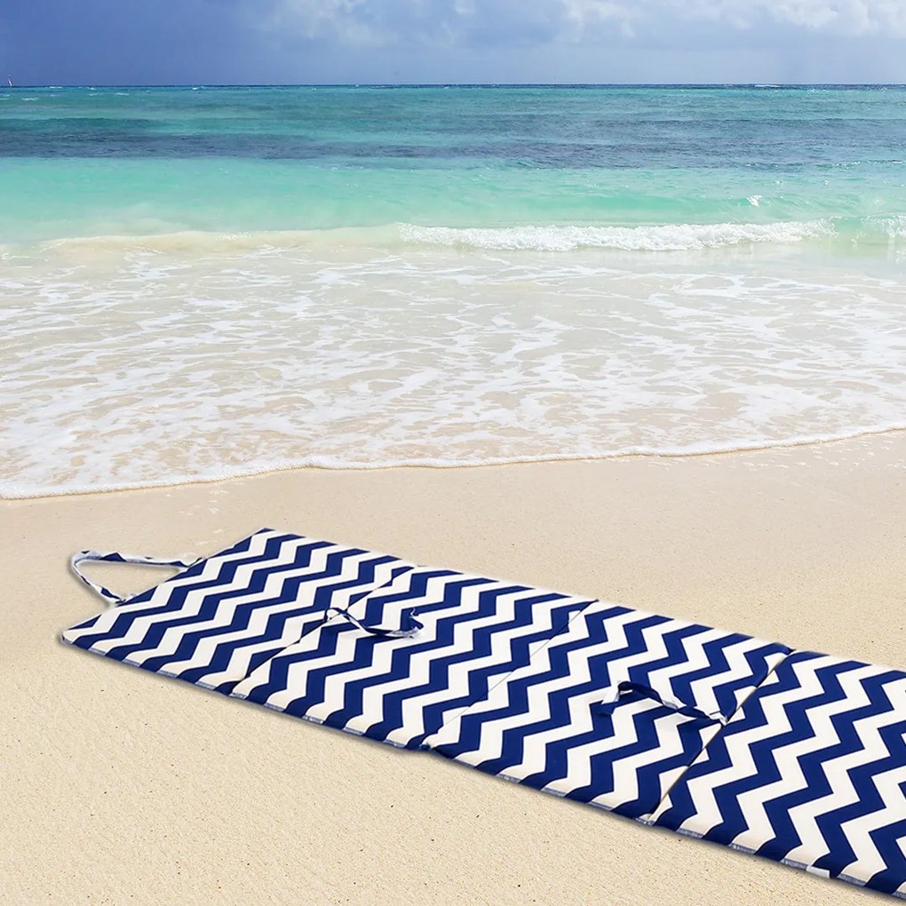 Leżak plażowy VLNKY 137x49 cm, niebiesko-biały