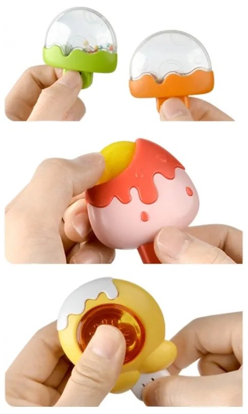 Woopie baby spinner zabawka sensoryczna pszczoła kurczak królik wymienne 3 szt.