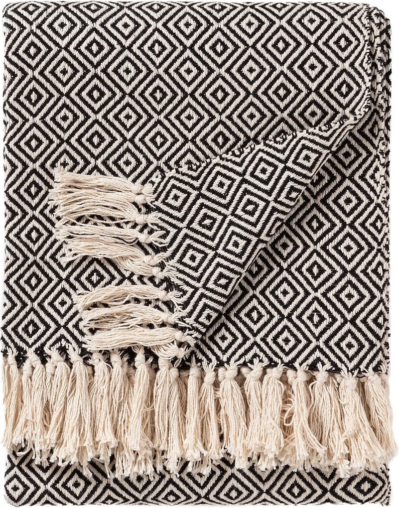 Koc bawełniany zakończony frędzlami Jasmin