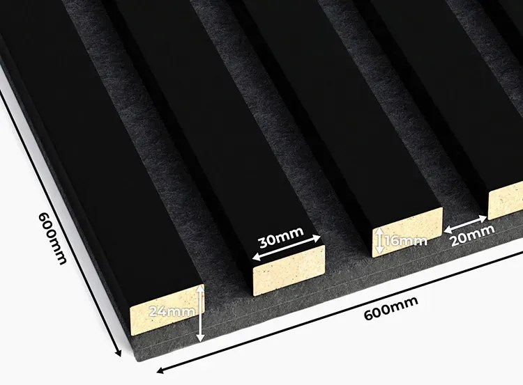 Panele akustyczne 6 szt. czarny mat N1-R04