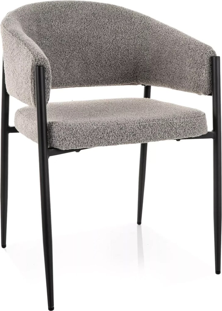 Krzesło do jadalni AKITA z czarnymi nogami, szare