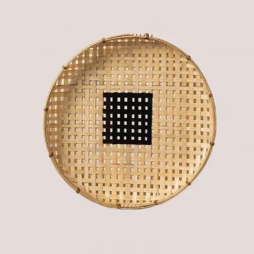 Okrągła Dekoracyjna Taca Z Bambusa Kudri Ø30 Cm - Sklum