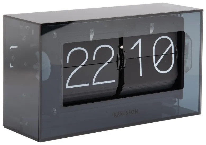 Karlsson 5976BK Designowe zegary ścienne/stołowe zfunkcją przewracania, czarne, 21 cm