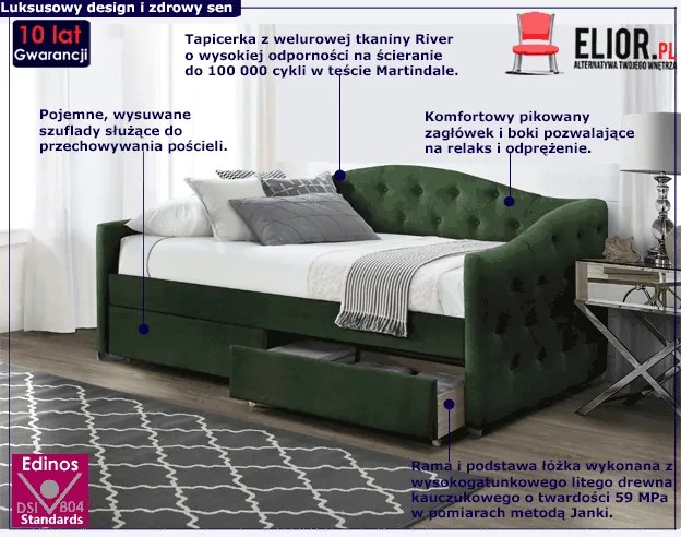 Pojedyncze Łóżko Z Szufladami S6-E69