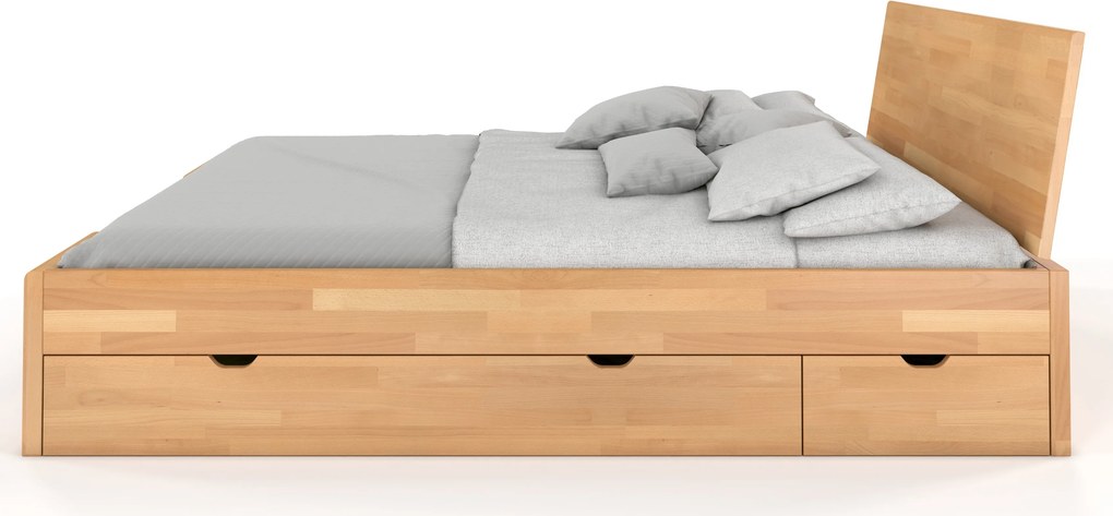 Łóżko bukowe Visby Hessler High Drawers