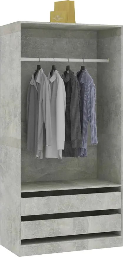 Minimalistyczna szafa bez drzwiczek beton H6-T05