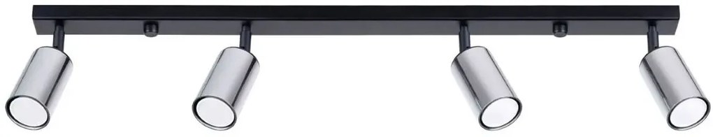 Czteropunktowa listwa sufitowa reflektorowa czarny + chrom A574 T9-T67