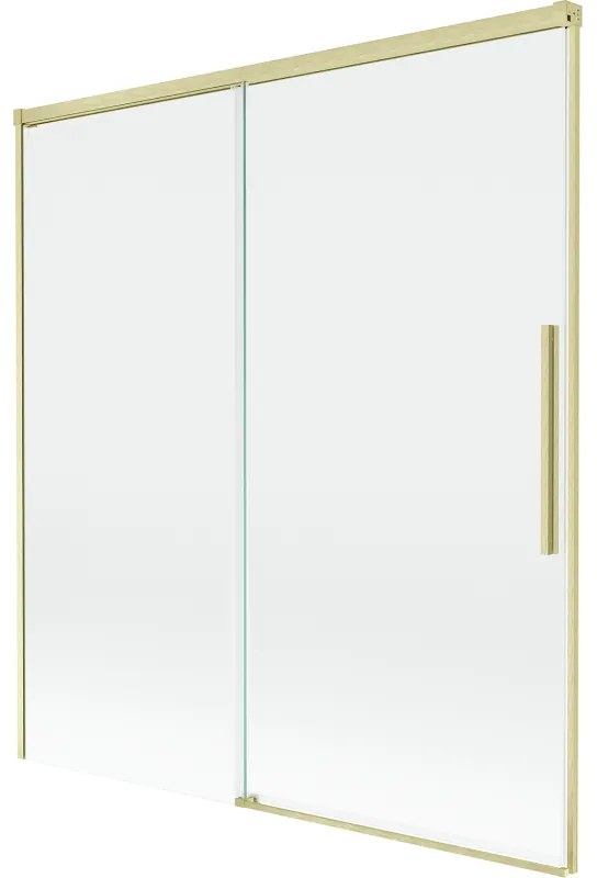 Mexen Rox parawan nawannowy 2-skrzydłowy rozsuwany 150 x 150 cm, transparent, złoty szczotkowany - 8C9-150-001-55-00
