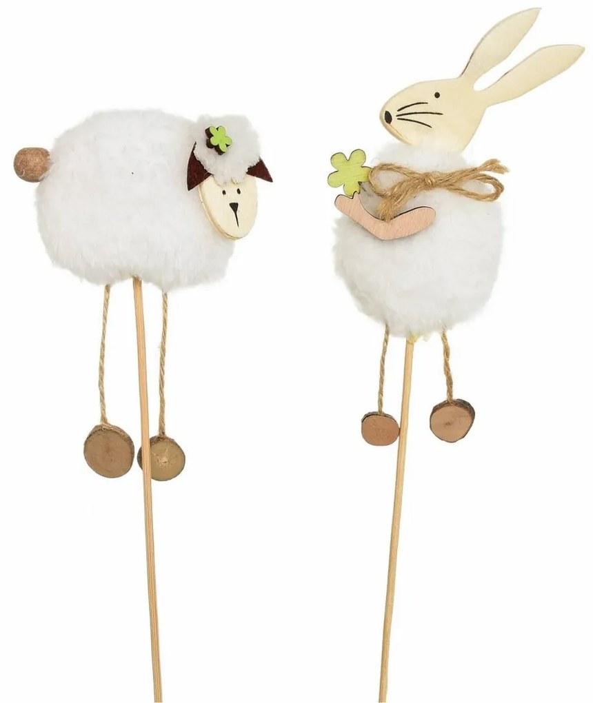 Zestaw ozdób do ciasta pluszowy królik i owieczka,2 szt., wys. 34 cm