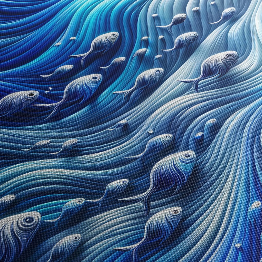 Obraz – Ryby w falach (170x50 cm)