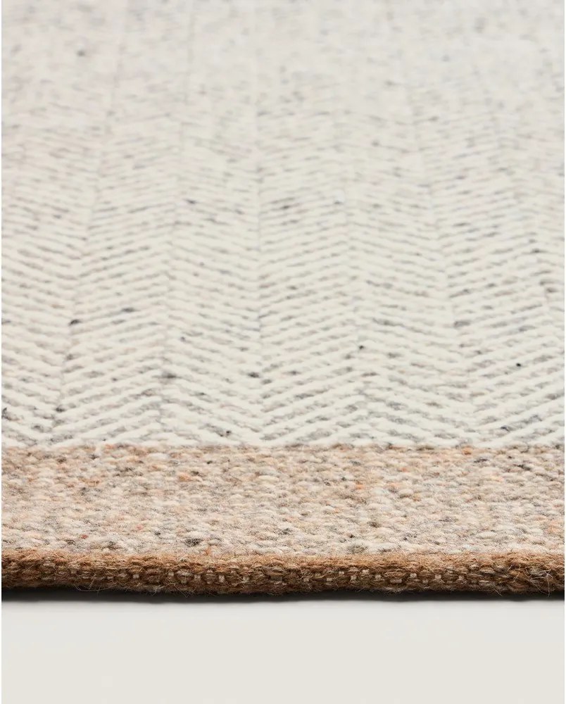 Beżowy wełniany chodnik dwustronny/tkany ręcznie 80x200 cm Nifelia – Kave Home